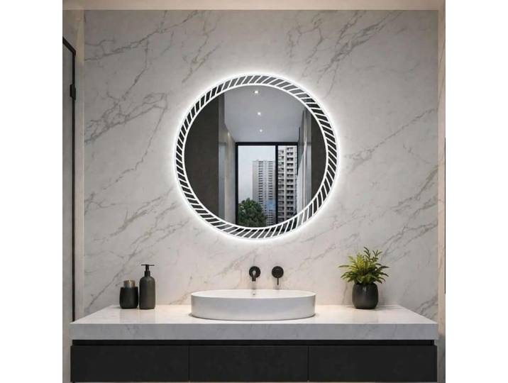 Miroir Led rond strié Néora Nelsmann 70 cm