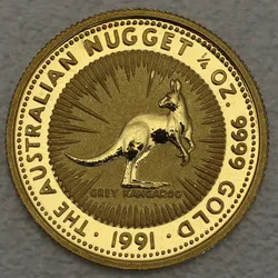 Goldmünze 1/4oz "Känguru" 1991 Australian Nugget (Australien)