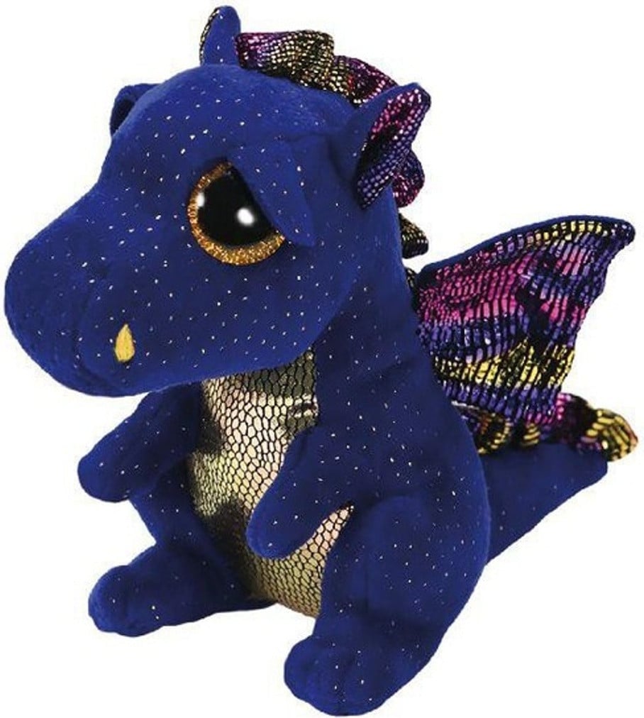 TY Beanie Boos Saffire knuffel draak, meerkleurig, 85 mm