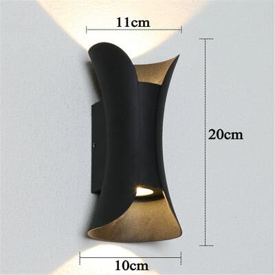 Youfap Market Outdoor Waterproof LED Wall Lamps, Aluminum Porch Courtyard Lights, IP65 Up And Down Lighting, Wall Lights black