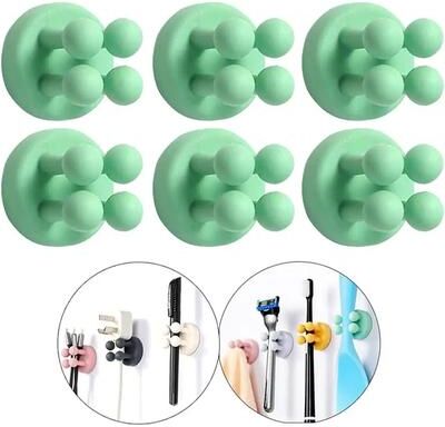 Inspired Finds Self Adhesive Toothbrush Holder green 6pcs
