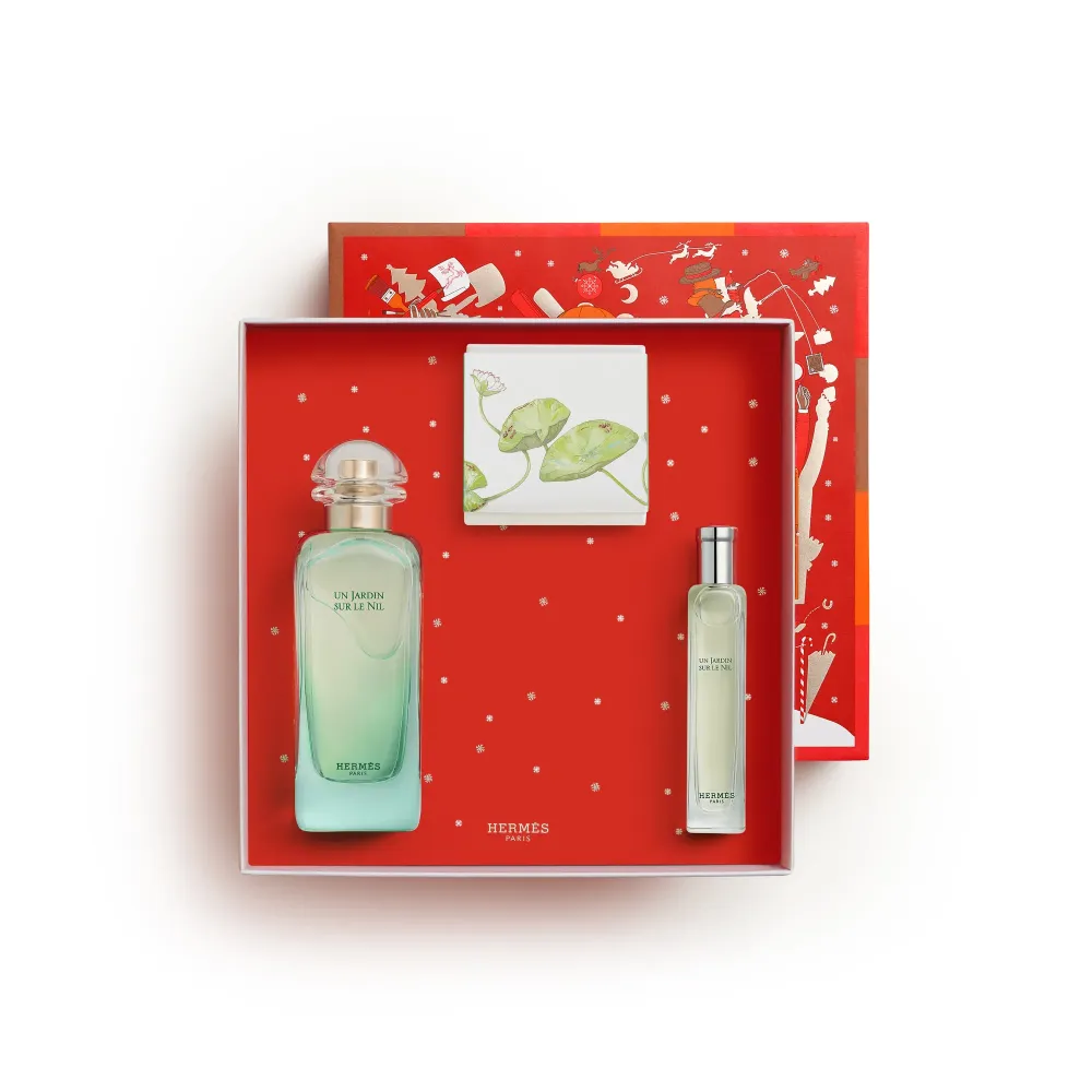 HERMÈS - Coffret Un Jardin sur le Nil Coffret à partager Eau de toilette 100ml + vapo 15ml + Savon - Kapao Parfumerie en ligne française