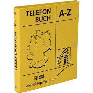 Veloflex Telefonbuch 5158000, A5, 4-Ringmechanik, Register A-Z, gelb