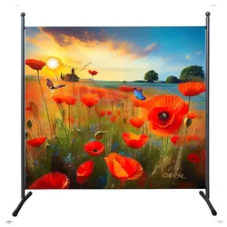 QUICK STAR Paravent 1tlg. 180x178cm Mohnwiese