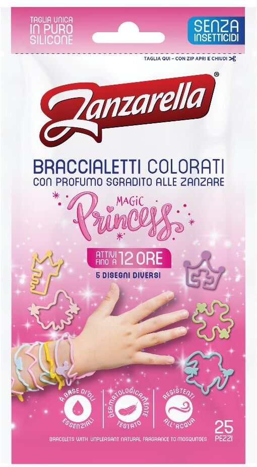 COSWELL SpA Zanzarella Braccialetti Colorati Magic Princess, 25 Pezzi