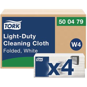 Tork Einwegtücher exelCLEAN Light, 500479, W4, weiß, 1-lagig, gefaltet, Vlies, 35,5 x 41,5cm, 4 x 120 Blatt