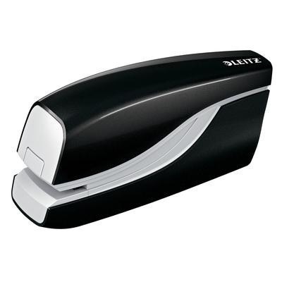 Leitz NeXXt WOW Elektrisches Heftgerät 5566 Halbstreifen 10 Blatt Schwarz E1 Kunststoff, Metall