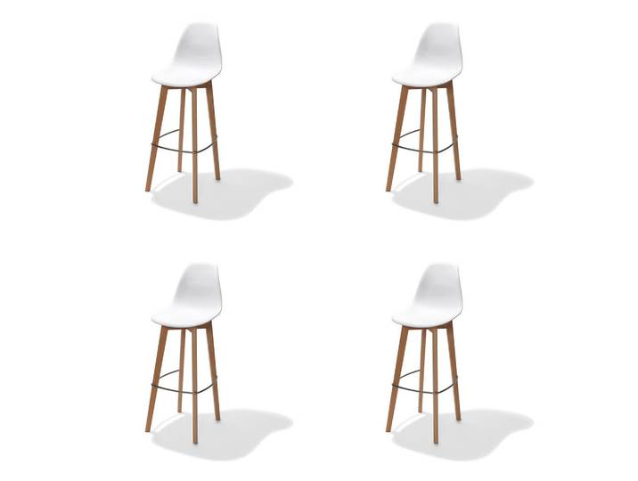 Mid.you Barhocker-Set, Weiß, Metall, Kunststoff, 47x119x53 cm, Europäischer Sicherheitsstandard, stapelbar, Esszimmer, Barmöbel, Barhocker