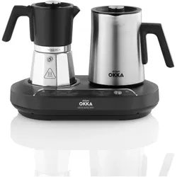 Arzum Okka Rich Moka Pot OK0027, Espressokocher, Silber, Schwarz