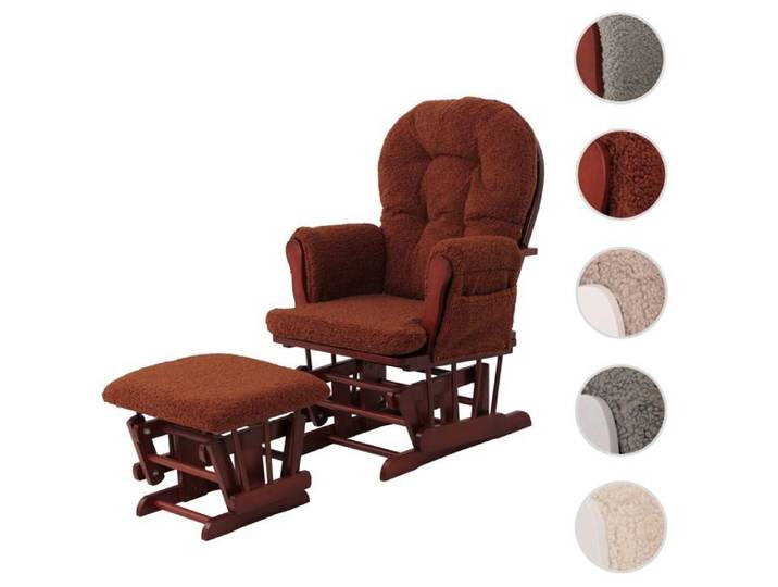 Fauteuil relax HWC-C76 brun rouille structure foncée