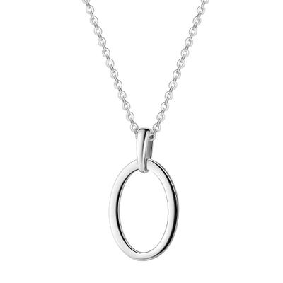 Kette mit Anhänger FIRETTI "Geschenk Silber 925 Halsschmuck Halskette Ankerkette ovale Form", silber (silberfarben), Halsketten, Damen, Silber 925 (Sterlingsilber), L: 45 B: 1,1mm, B:1,1mm