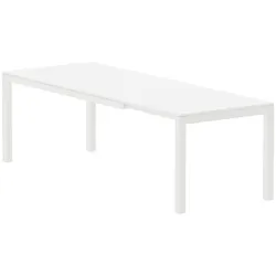 Extia Garten Esstisch ausziehbar Mattweiß 180/250x90 cm