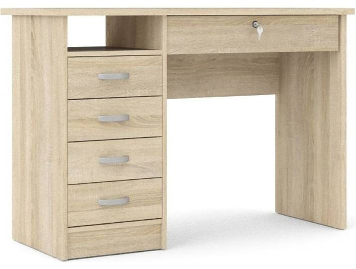 Fula Schreibtisch 5 Schubladen Eiche Struktur Nachbildung.