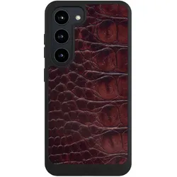Nivocase Handyhülle für Samsung Galaxy S23 Hülle NIVOpure Case Schwarz Animalprint Krokodil Leder (Samsung Galaxy S23), Smartphone Hülle, Schwarz