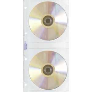 Veloflex CD-Hüllen 4356000, 143 x 255 mm, mit Lochung, Kunststofftasche, transparent, für je 2 Discs, 10 Stück