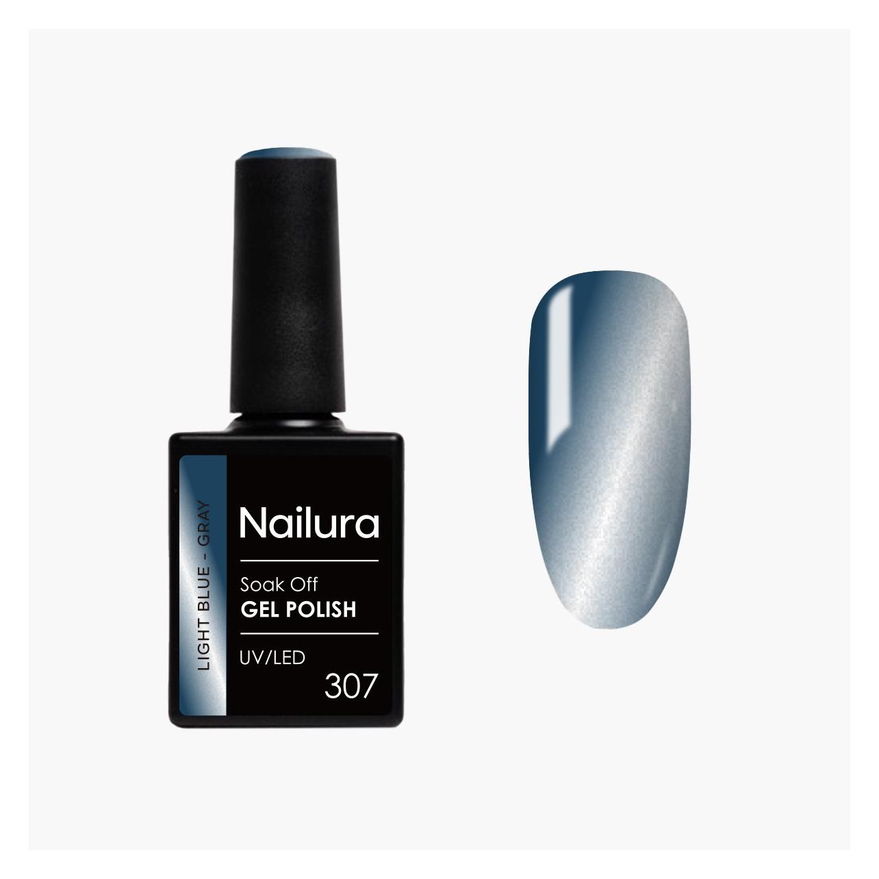 Nailura - Gel Polish 307 - Light Blue Gray - 10 ml (Light Blue Gray) (70326)