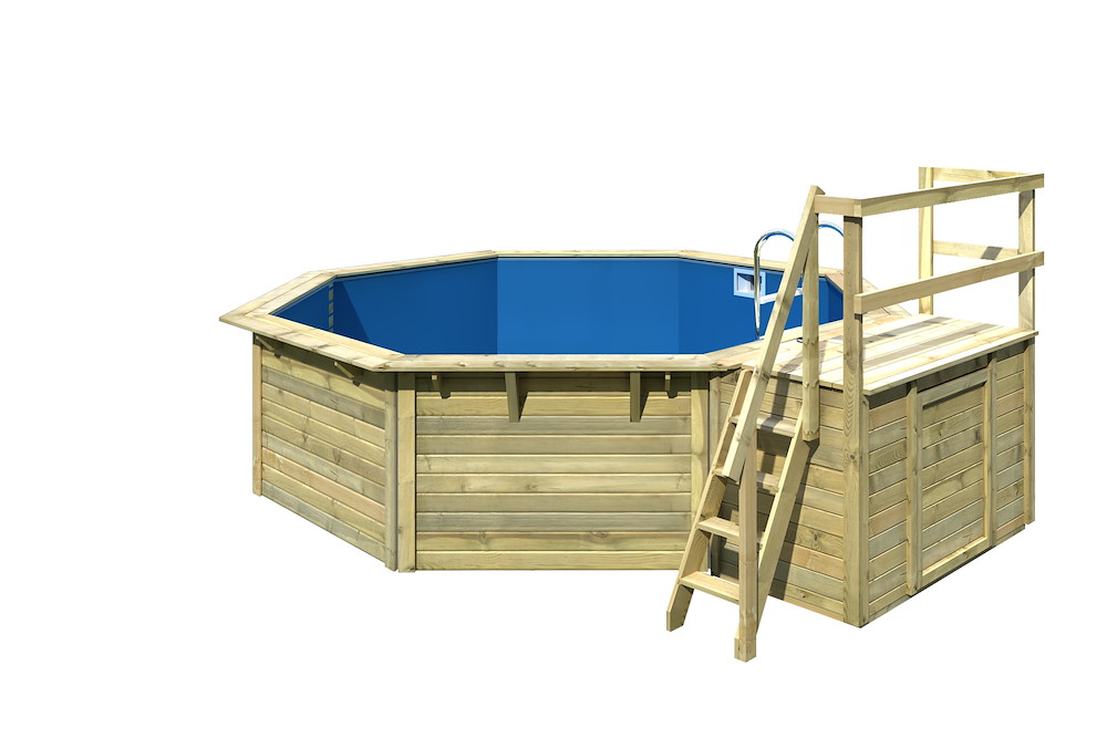 KARIBUHOLZT Pool X2 KDI inkl. Vlies, Folie blau 16938041