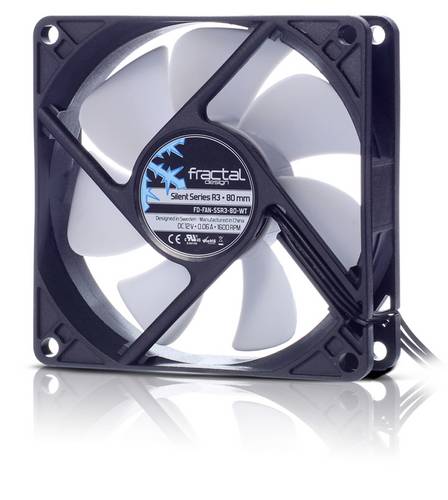 Fractal Design Silent Series R3 80mm PC-Gehäuse-Lüfter Schwarz, Weiß (B x H x T) 80 x 25 x 80mm