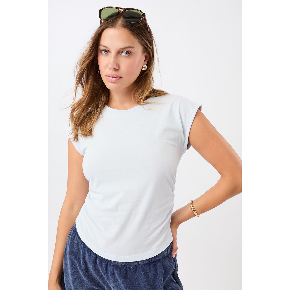 Mandala Side Ruffled Top baby blue L TO53JE12-Side-Ruffled-Top-baby-blue-L