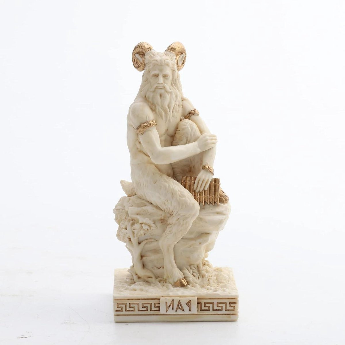 Griekse Goden Beeldje Miniatuur Pan Faun Meerkleurig voor Woondecoratie