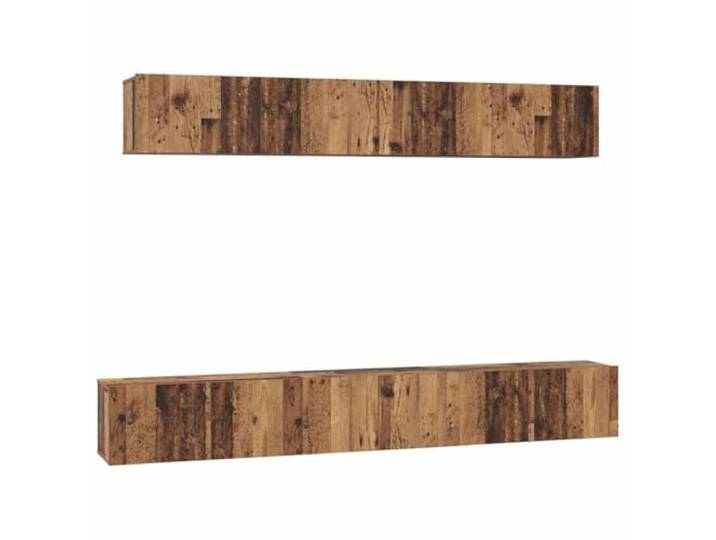LKJephalotrop 5-Teiliges TV-Schrank Set Wandmontiert Altholz-Optik Modernes 5-teiliges Lowboard-Set aus Holzwerkstoff für Wohnzimmer und Schlafzimmer mit viel Stauraum hinter Türen.
