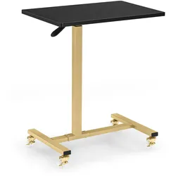 M mCombo Beistelltisch mit Rollen, Pflegetisch Höhenverstellbar, Salon-Tablettwagen Gold, Betttisch C Form, Friseurwagen für Friseursalons, Nagelstudio & Wohnzimmer, 40x60x72/97cm, 2832