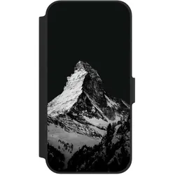 Nivocase Klapphülle für Apple iPhone 12 Handyhülle aus Kunst Leder NIVOflip schwarz Alpspitze Berg Schnee (Apple iPhone 12), Smartphone Hülle, Schwarz
