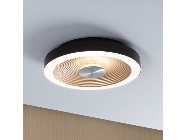 Volea LED plafondlamp, IP44, Ø32 cm, zwart/goud - Paulmann - Badkamer - Modern - Kunststof - 1 lamp