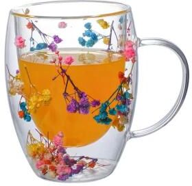 Uplift Essentials Festive Clear Glass Mug With Handle 250ml e