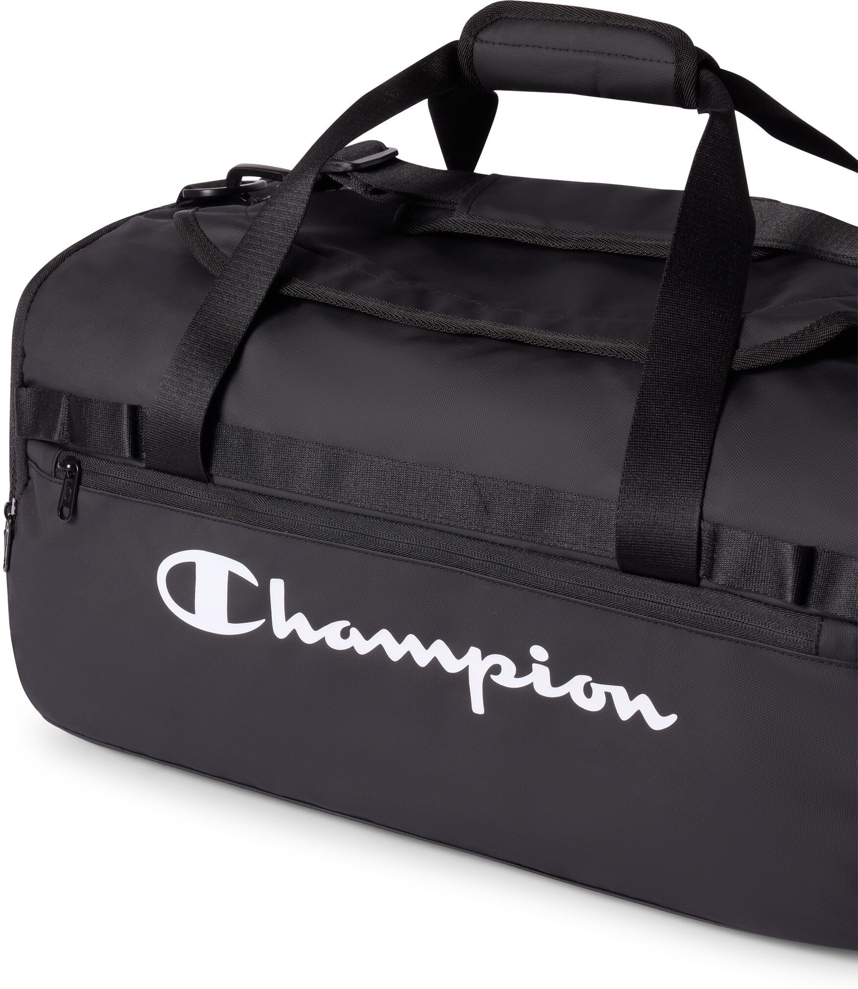 Sporttasche CHAMPION "Gym small training duffle UNISEX 35L", schwarz (nbk), Obermaterial: 100% Polyester, Taschen Sporttasche, kompaktes 35-Liter-Volumen, aus Polyester, für Erwachsene nbk Einheitsgröße