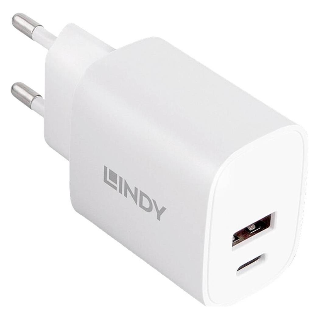 Lindy USB Type A, & C Charger (20 W, 2 Ports) (73413)