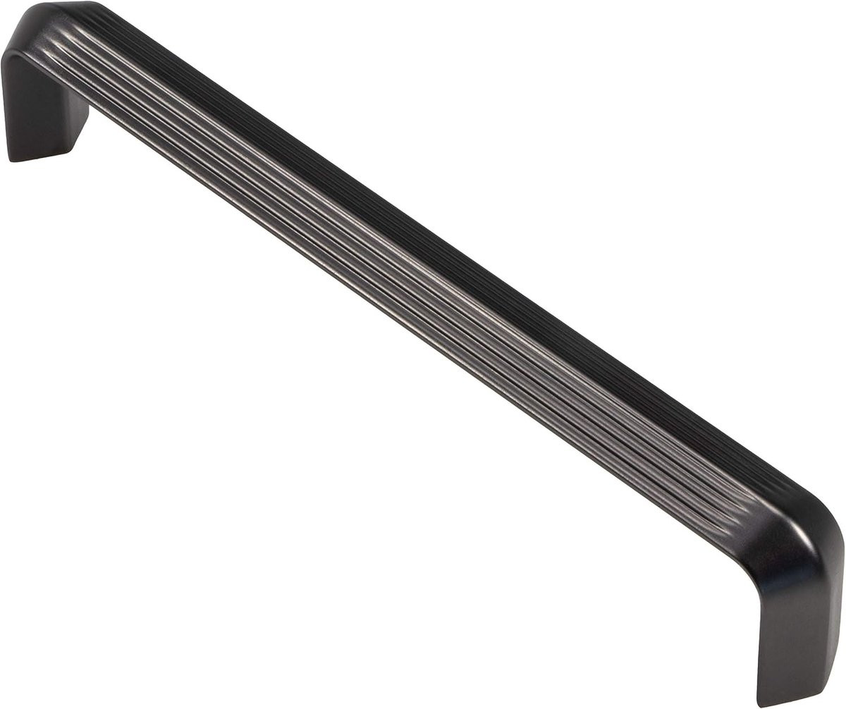 Ladehandvat Keuken Meubelgreep Antiek Gegroefd Design Grijs Mat Hartafstand: 160 mm