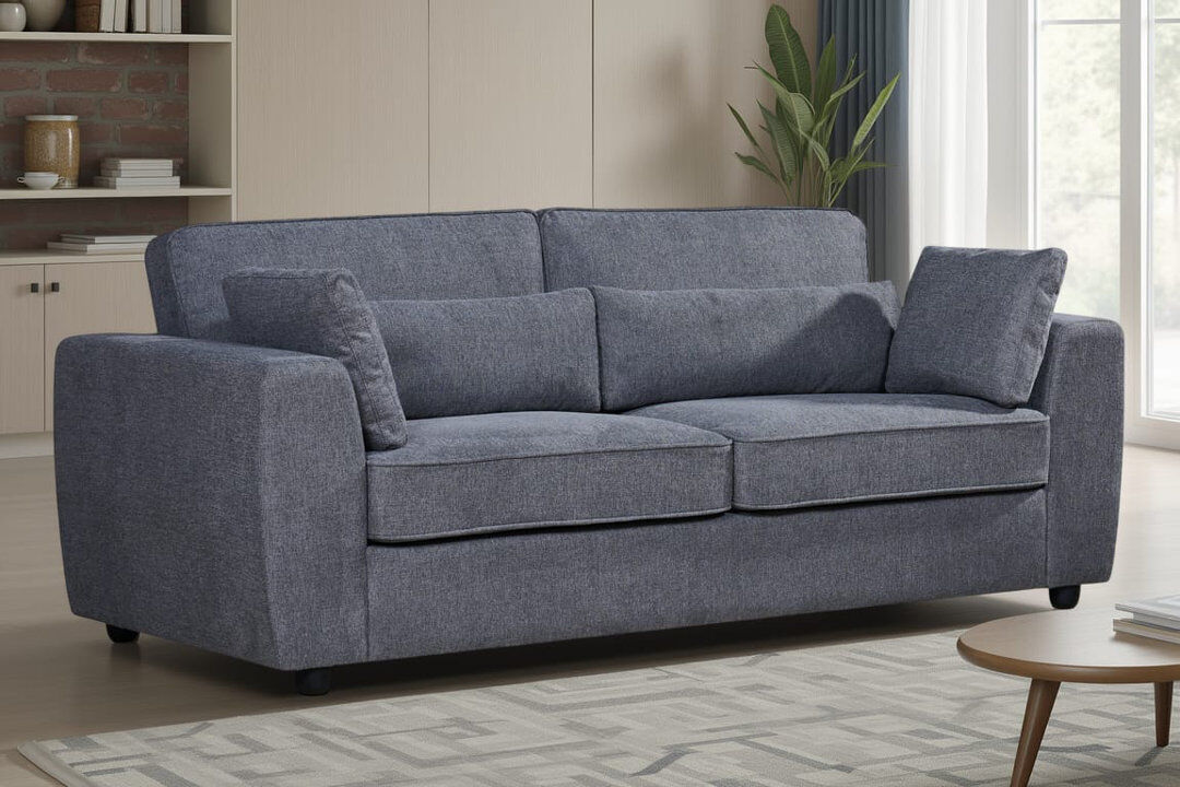 Latitude Run Chenille Sofa Dark Grey 3