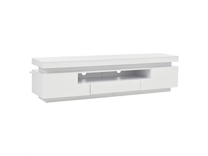 ComfortXL Lowboard De-40379 2 L-förmige Schränke mit LED Weiß, 175x45x38 cm, Wohnzimmer, TV Möbel, Lowboards, Lowboards stehend