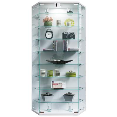 Wandregal VCM "Wandvitrine Hängevitrine Glasvitrine Benila XL", weiß, B:83cm T:17cm, Regale, Wandregal