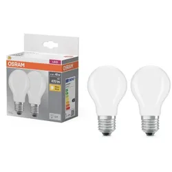 DOPPELPACK Osram E27 BASE Classic LED Lampe Warmweiß 4W wie 40W