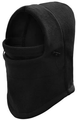 Inspired Finds Unisex Winter Fleece Balaclava Face Mask And Neck Warmer Hooded Cap black Hood