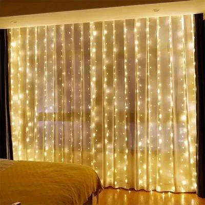 Uplift Essentials Remote Control USB Fairy Lights 3 4 6 Meters LED Curtain String Lights For Christmas Home Bedroom Decoration Festive Par 4mx3m warm