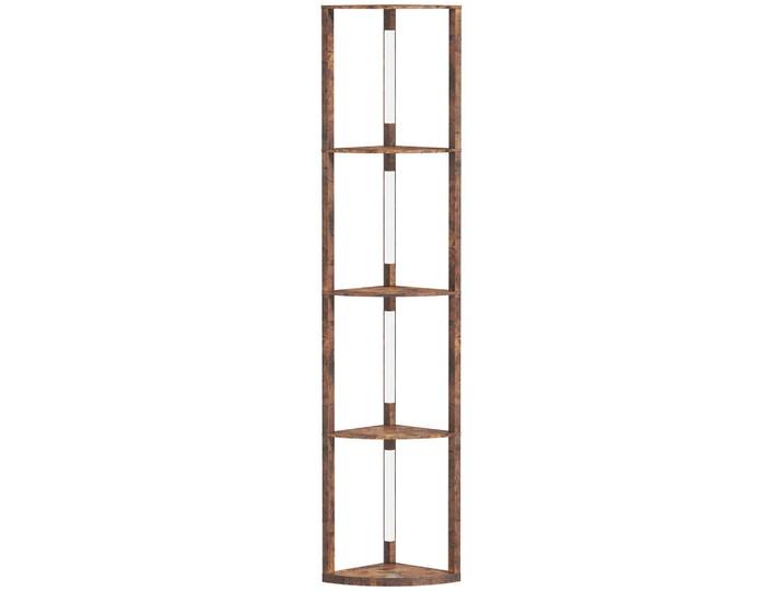 Homcom Stehleuchte MDF Rustikal-Braun, Holzwerkstoff, LED integriert, 29.5x163.5x41 cm, Lampen & Leuchten, Innenbeleuchtung, Stehlampen