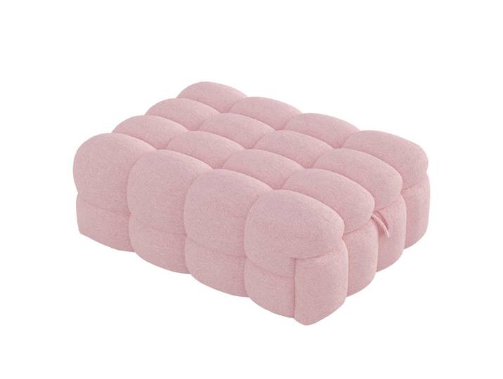 Komhtom Polsterbett in Rosa Teddy-Stoff, Ausziehbares Schlafsofa, Pink, Mode, 80x180 cm, Schlafzimmer, Betten, Polsterbetten