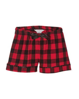 Boxercraft BW6501 Women's Flannel Shorts in Red/Black Buffalo Plaid size Large   Cotton