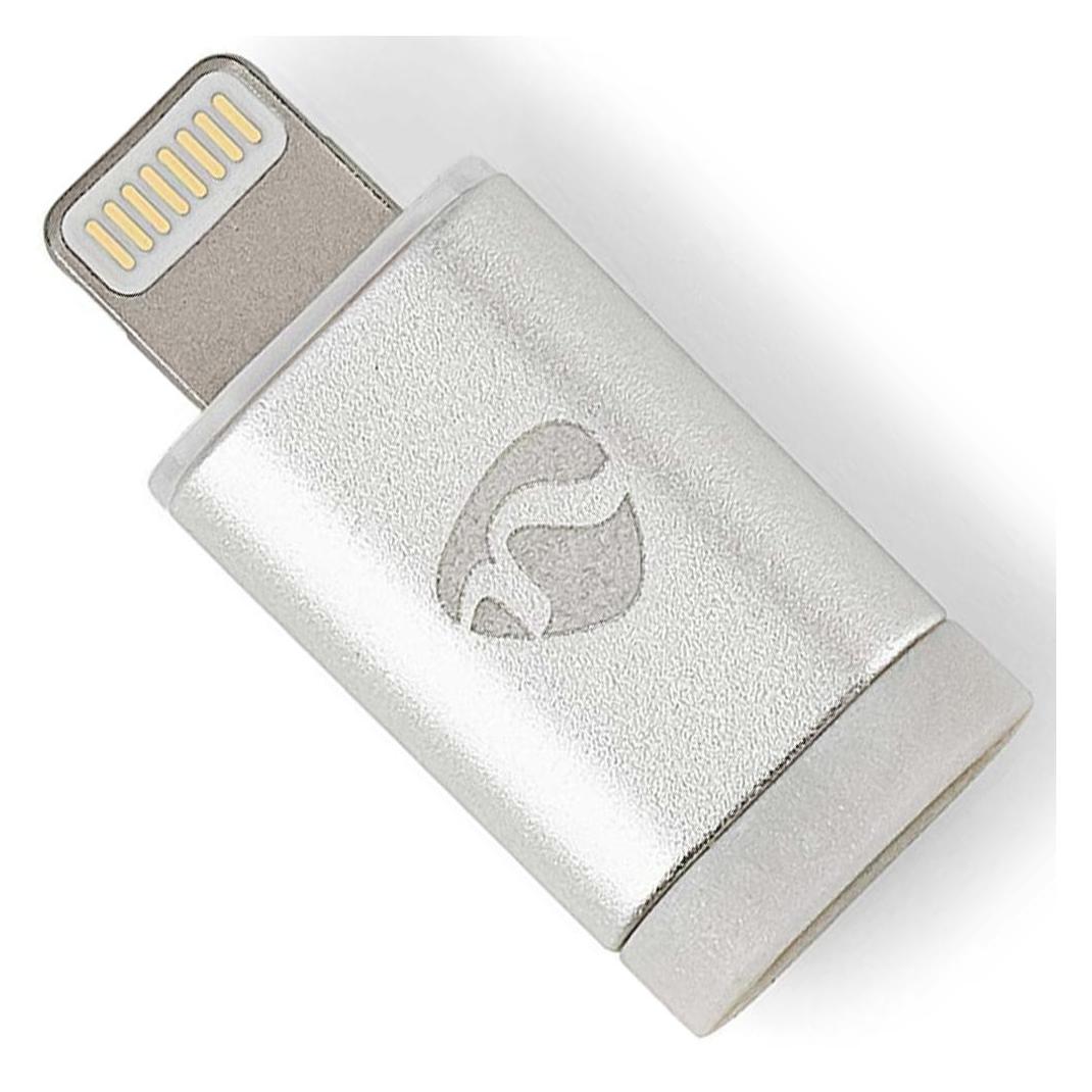 Nedis Lightning-Adapter | Apple Lightning 8-Pin | USB Micro-B Buchse | Vergoldet | Aluminium | Verpa (CCTB39901AL)