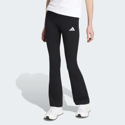 Leggings ADIDAS SPORTSWEAR "ESSENTIALS, AUSGESTELLTES BEIN", Mädchen, Gr. 116, N-Gr, schwarz (schwarz, weiß,), Obermaterial: 93% Baumwolle, 7% Elasthan, Hosen Leggings, Kinder Leggings, für sportliche Looks im Alltag, aus Baumwolle