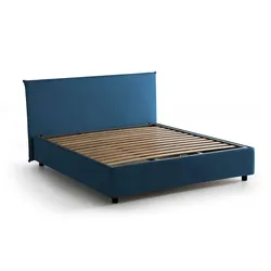 Ashlee - Doppelbett, Blau, Abnehmbarer Bezug Made in Italy
