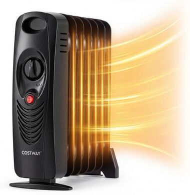 Costway 700 W Portable Mini Electric Oil-Filled Radiator Heater-Black