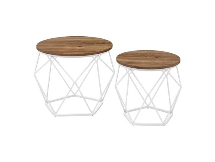 VASAGLE Ronde salontafel, set van 2, spaanplaat, stalen frame