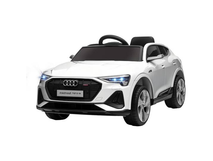 ComfortXL Kinder-Elektroauto De-06104 Audi E-tron lizenziert mit Fernbedienung Weiß, Kunststoff, Metall, 60x47x108 cm, Freizeit & Co, Gartenspielzeug, Kinder-Elektrofahrzeuge