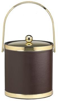 Kraftware Sophisticates with Polished Gold 3-quart Ice Bucket with Track Handle and Metal Cover