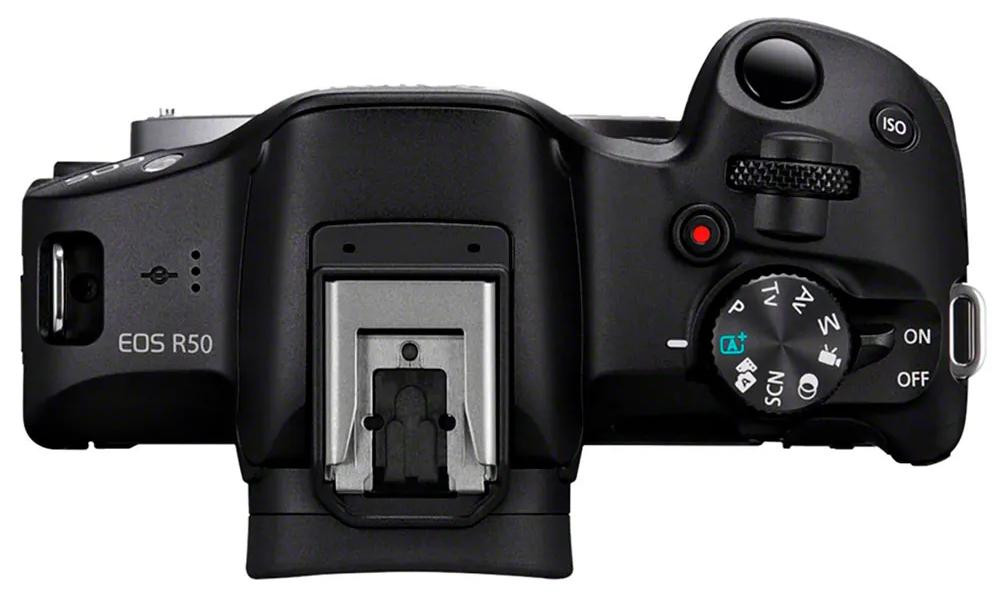 Canon EOS R50 Mirrorless Camera met RF-S 18-45mm F4.5-6.3 IS STM Kit, 24,2 Megapixels, Zwart