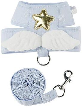 Fusion Finds Angel Wing Cat Harness And Leash Set Escape Proof Soft Mesh Kitten Vest For Cats & Small Dogs blue l